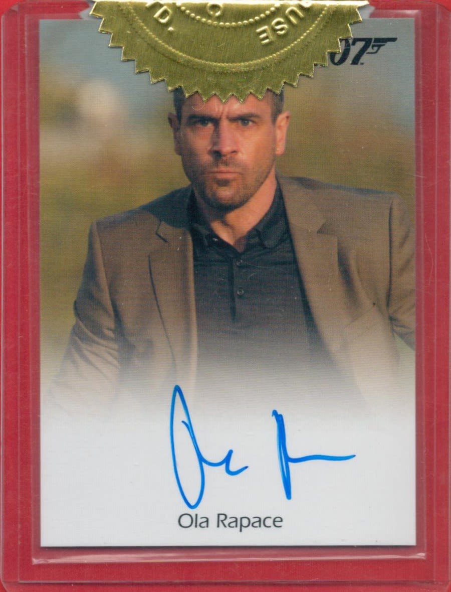 Lot 292: Ola Rapace signed James Bond Skyfall Trading Card....