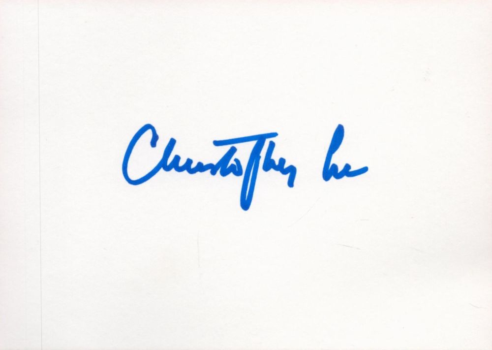 Lot 296: Christopher Lee signed 6x4 white album page. Good...