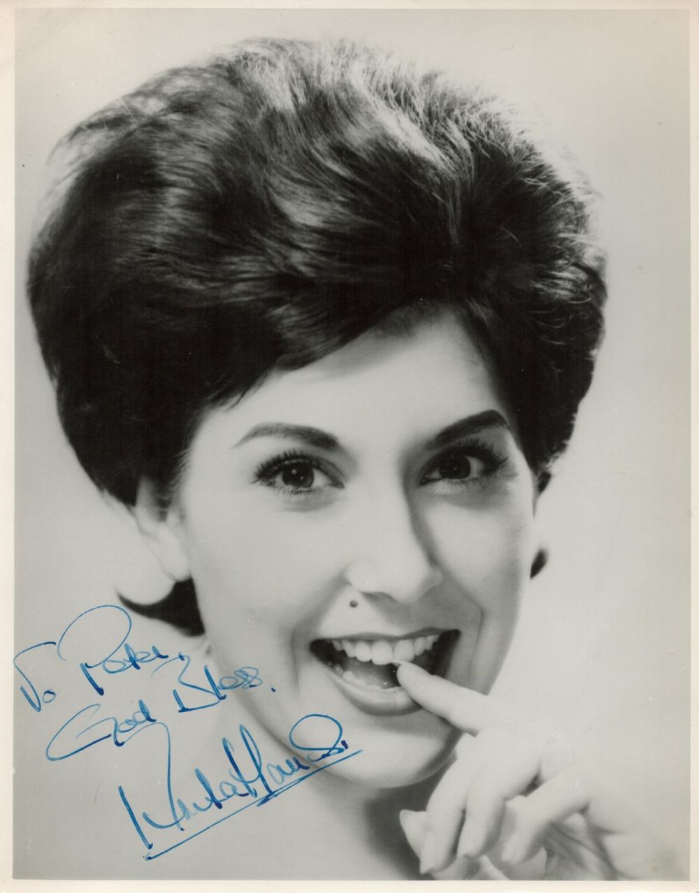 Lot 326: Anita Harris signed 10x8 black and white vintage...