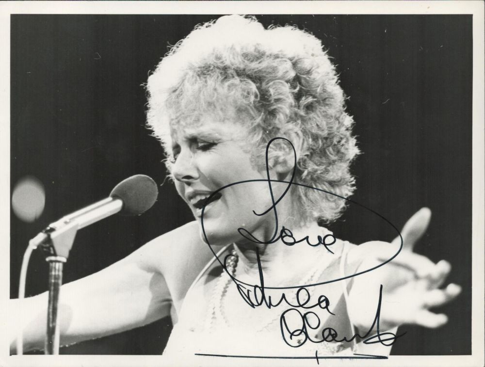 Lot 339: Petula Clark signed 9x7 vintage black and white...
