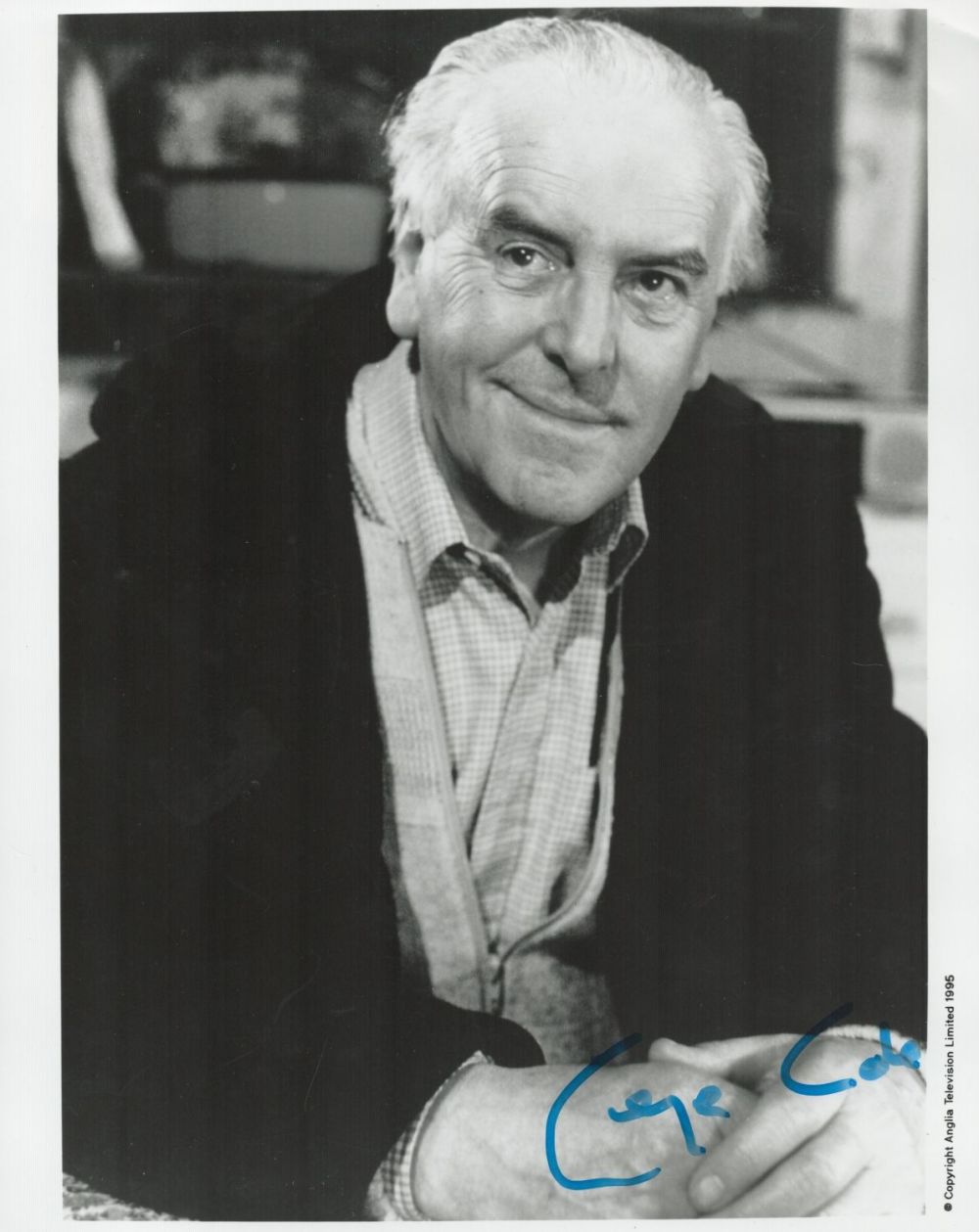 Lot 342: George Cole signed 10x8 black and white vintage...