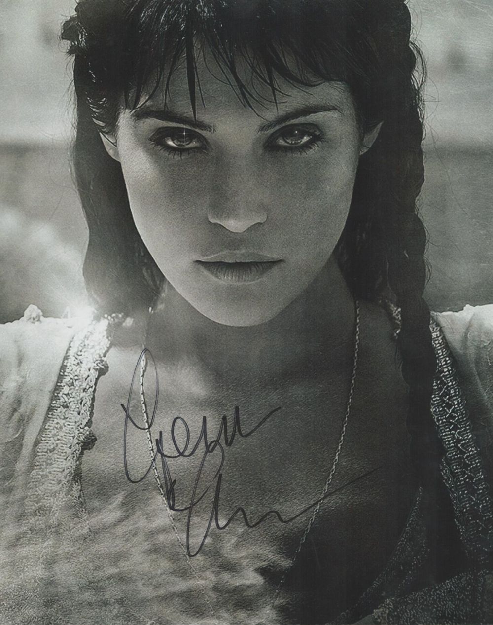 Lot 376: Gemma Arterton signed 10x8 black and white photograph....