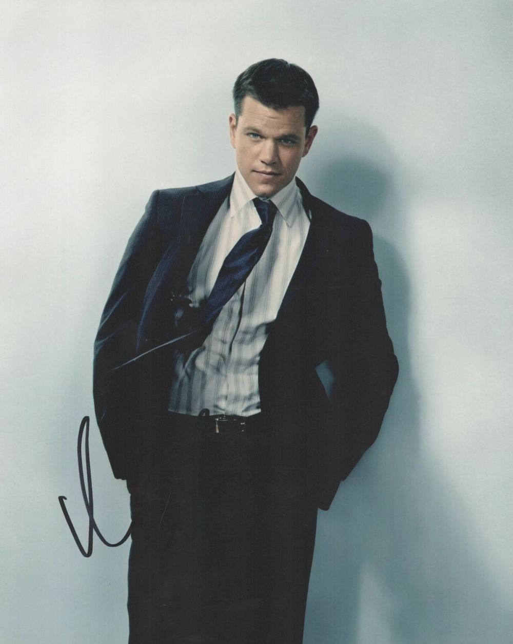 Lot 447: Matt Damon signed 10x8 colour photo. Good condition....