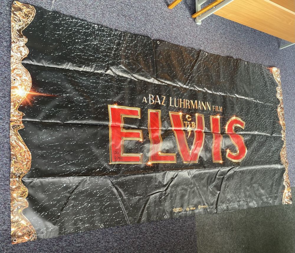 Lot 655: Elvis 69x131 rolled premiere poster. Good condition. All...