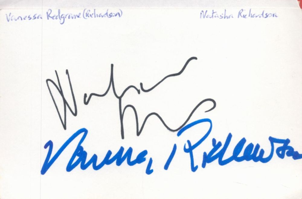 Lot 96: Vanessa Redgrave and Natasha Richardson signed 6x4 white...
