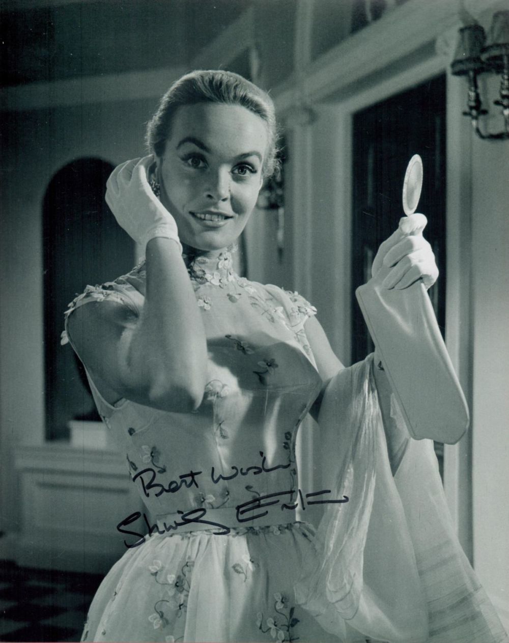Lot 166: Shirley Eaton signed 10x8 black and white photo....