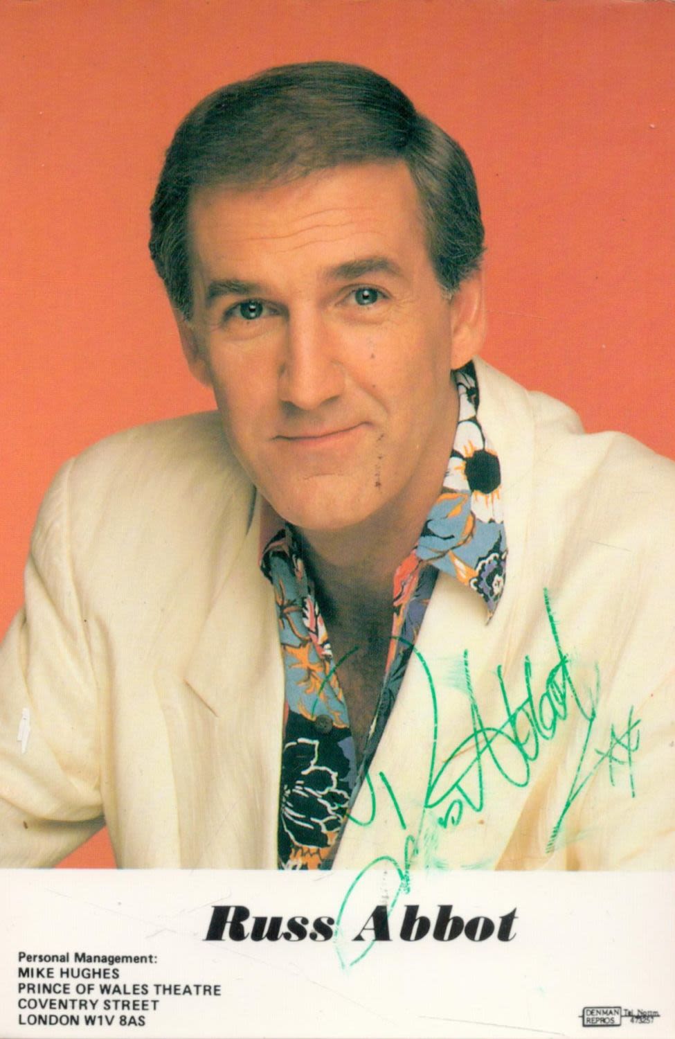 Lot 292: English comedy Actor Russ Abbot Signed 6x4 inch...