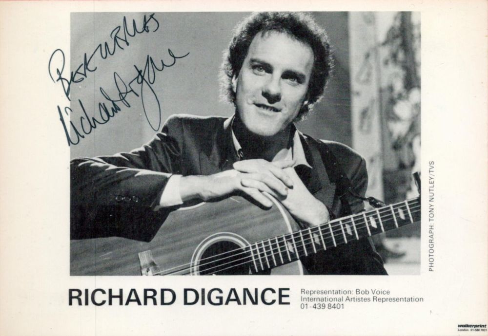 Lot 298: Musician Richard Digance Signed 6x4 inch Black and...