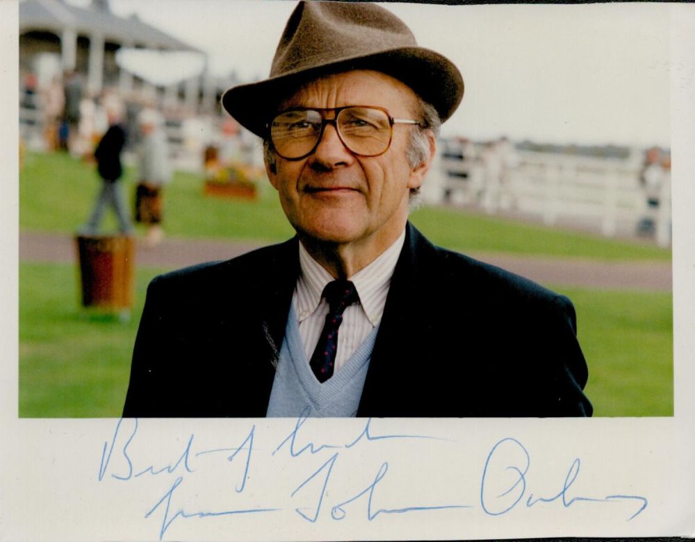 Lot 363: Jockey, John Oaksey signed 6x4 colour photograph. John...