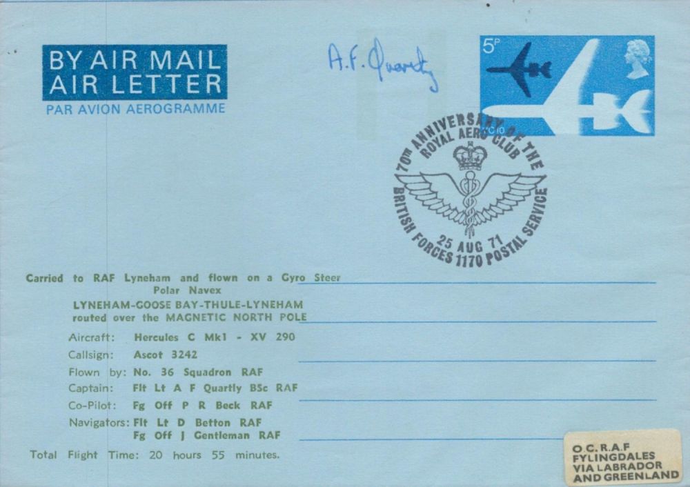 Lot 367: WW2 Flt Lt AF Quartly BSc RAF Signed...