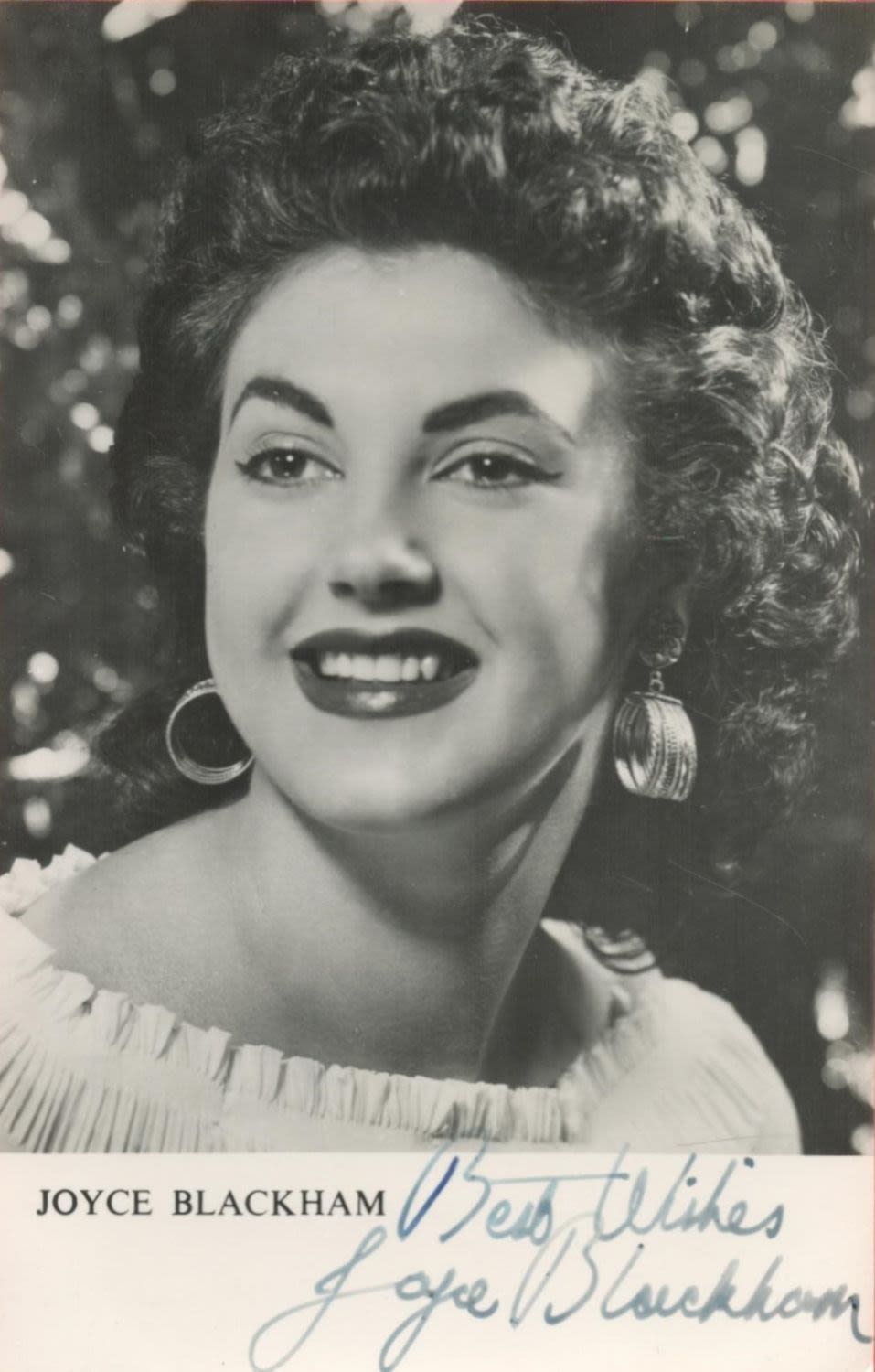 Lot 379: Joyce Blackham signed 5. 5x3. 5 black and...