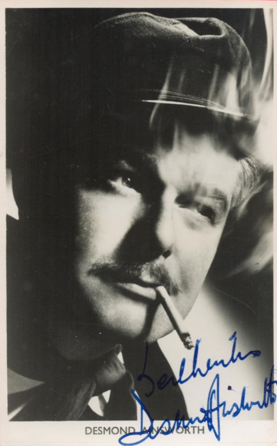 Lot 380: Desmond Ainsworth signed 5. 5x3. 5 black and...