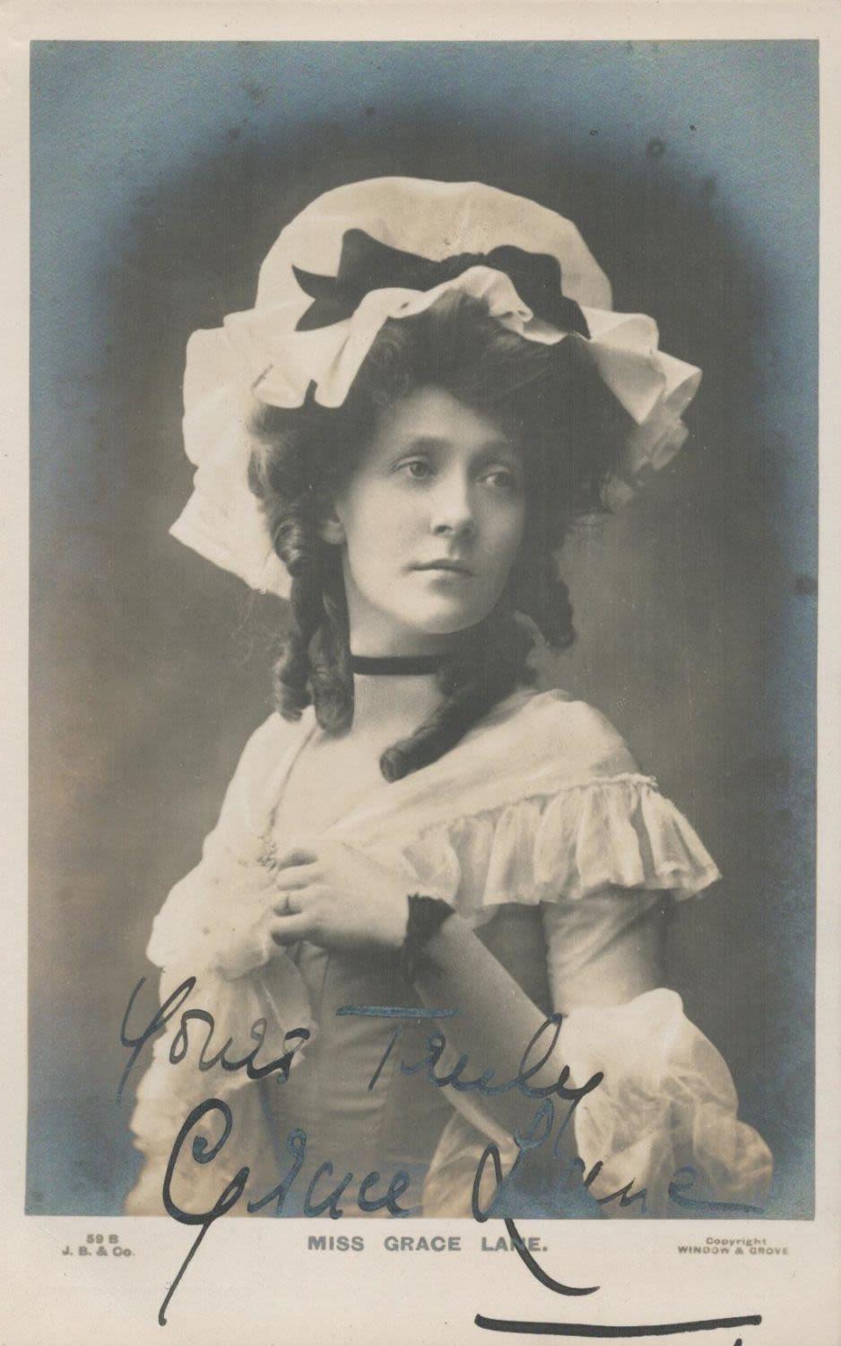 Lot 410: British Actress Grace Lane Signed 5x3 Black and...
