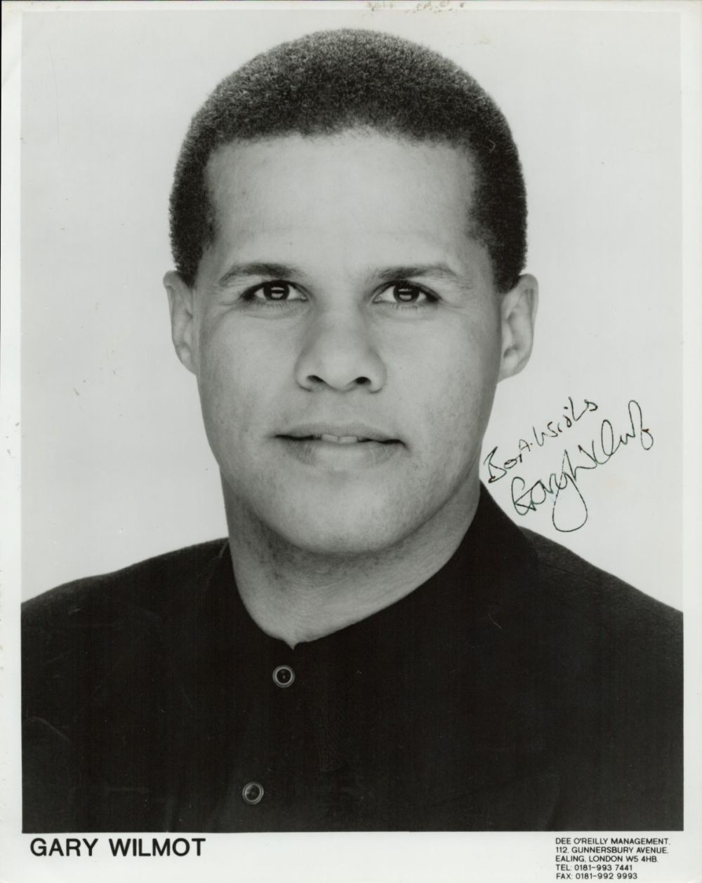 Lot 436: Gary Wilmot signed 10x8 black and white promo...