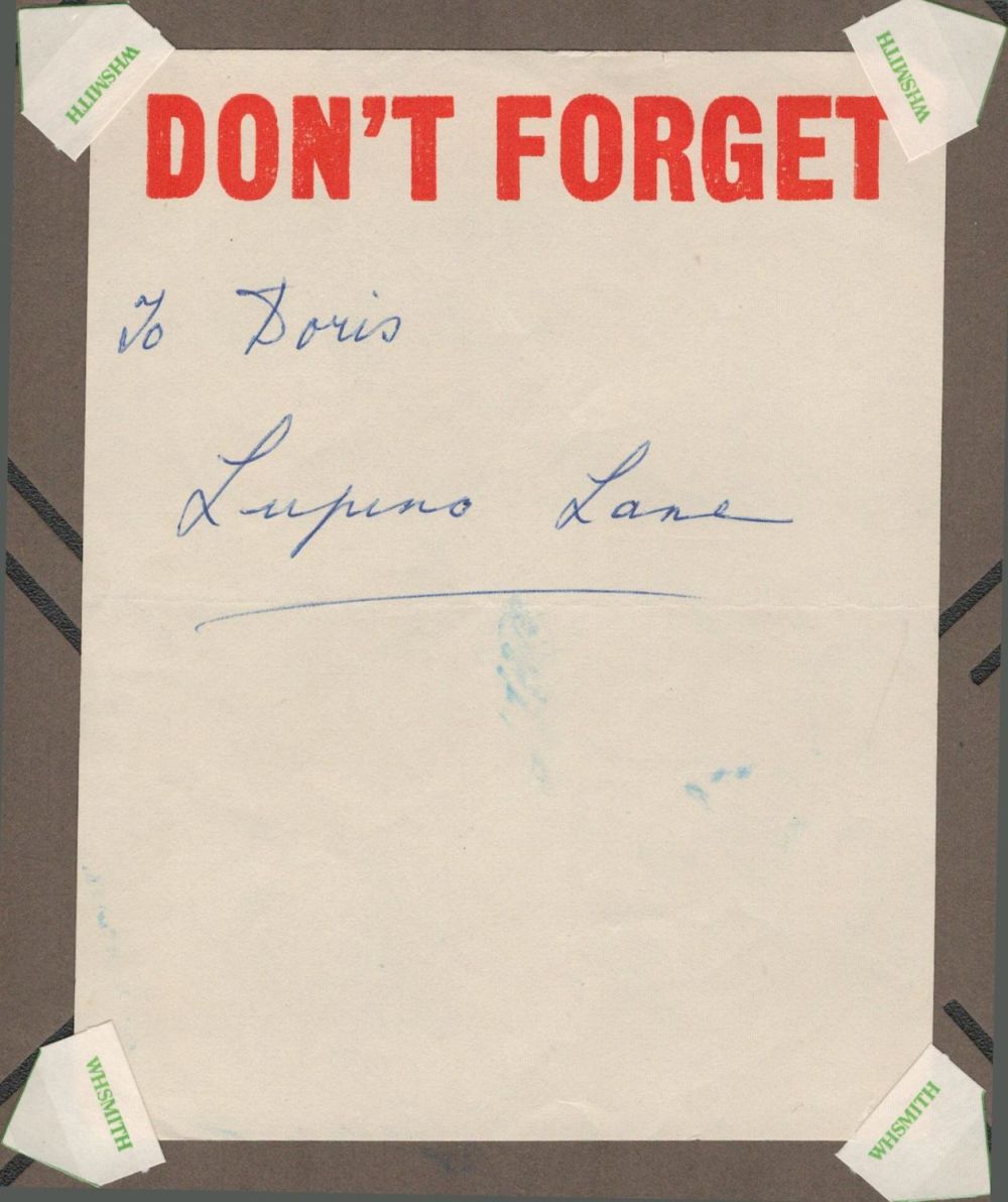 Lot 450: Actor, Lupino Lane signed vintage signature piece featuring...