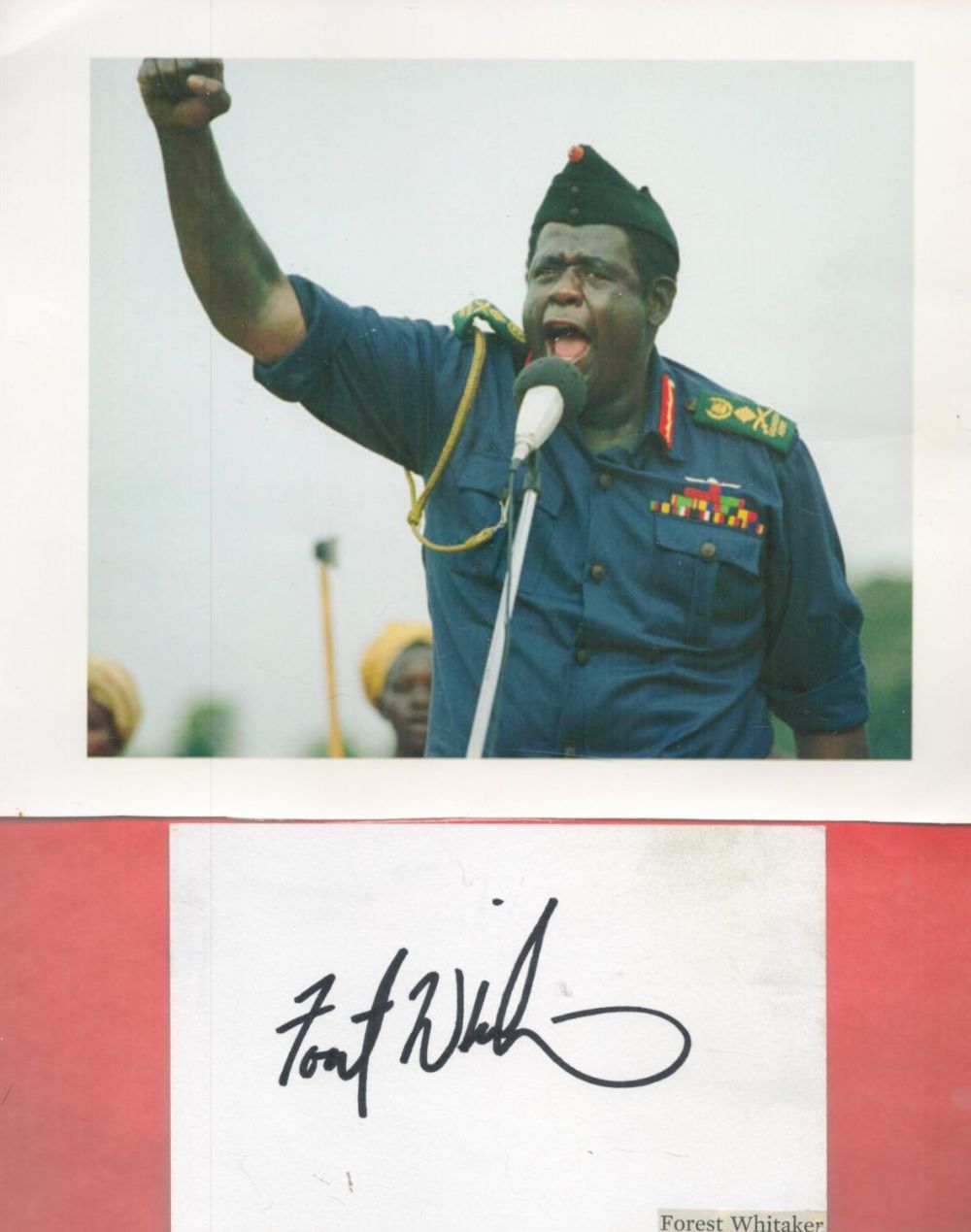 Lot 508: Forest Whitaker signed 6x4 white card and unsigned...