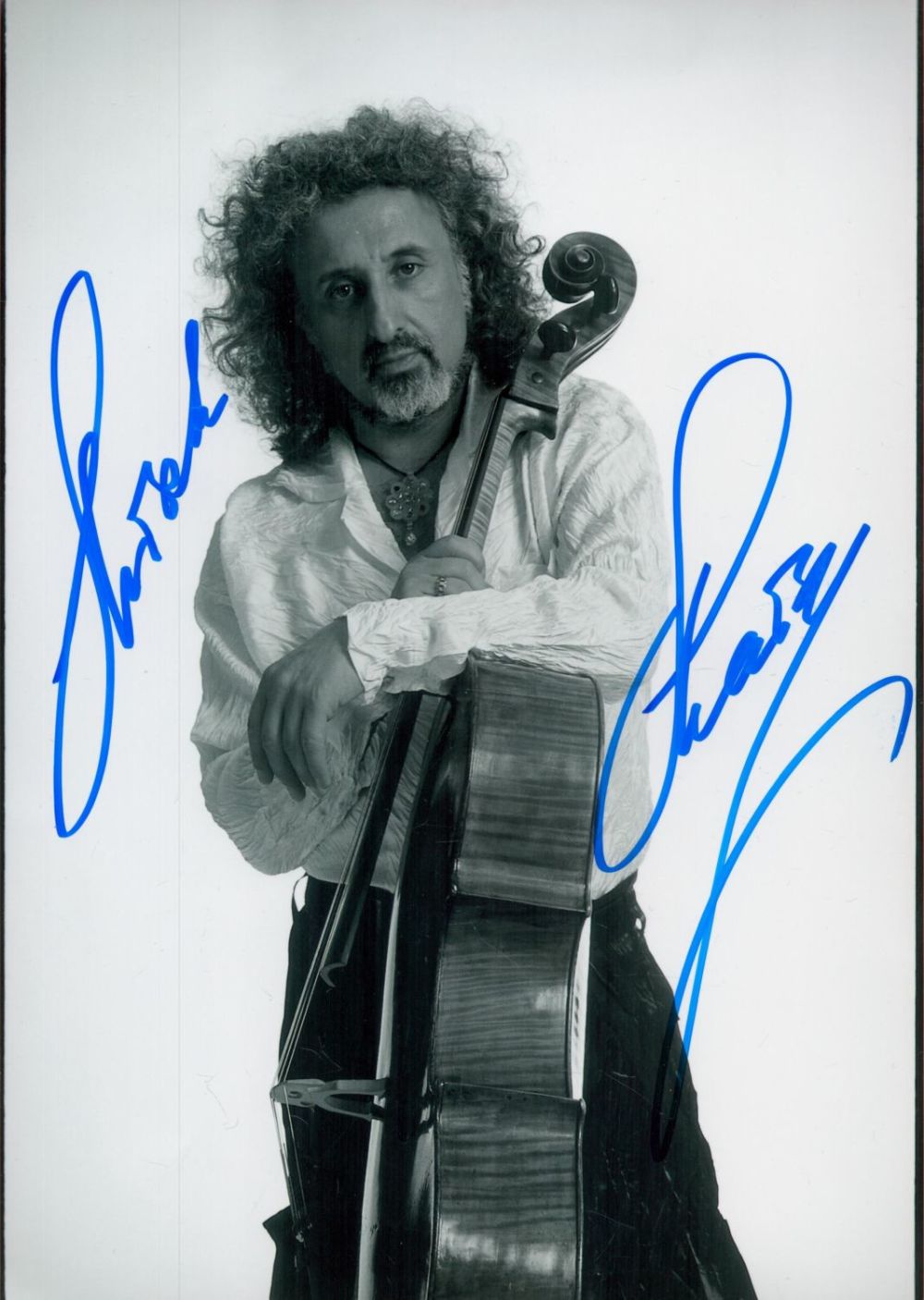Lot 515: Israeli cellist Mischa Maisky Signed 12x8 inch Black...