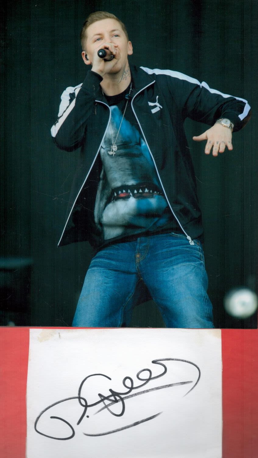 Lot 540: Professor Green signature piece featuring a 10x8 colour...