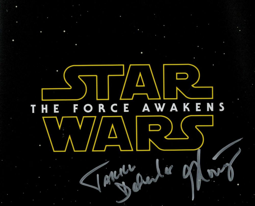 Lot 550: Star Wars 10x8 logo photo signed by actress...