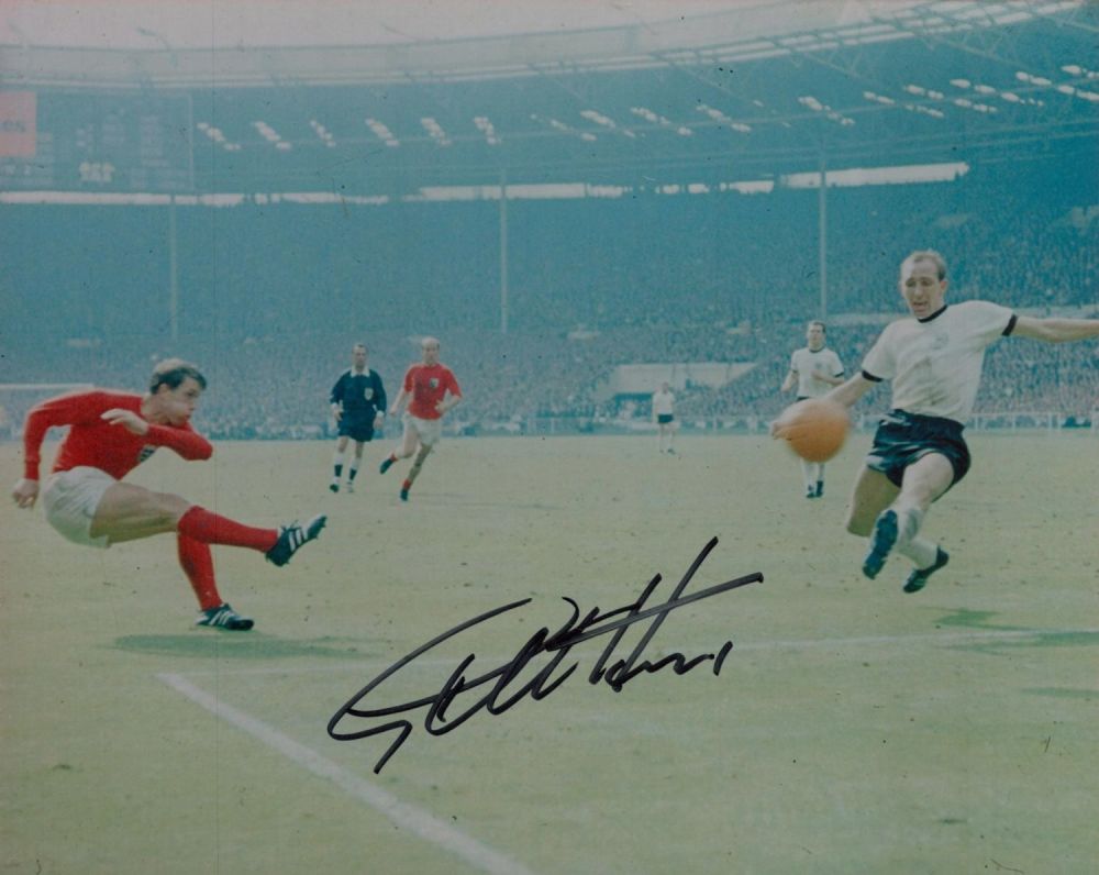 Lot 646: Geoff Hurst signed 10x8 colour photograph pictured during...