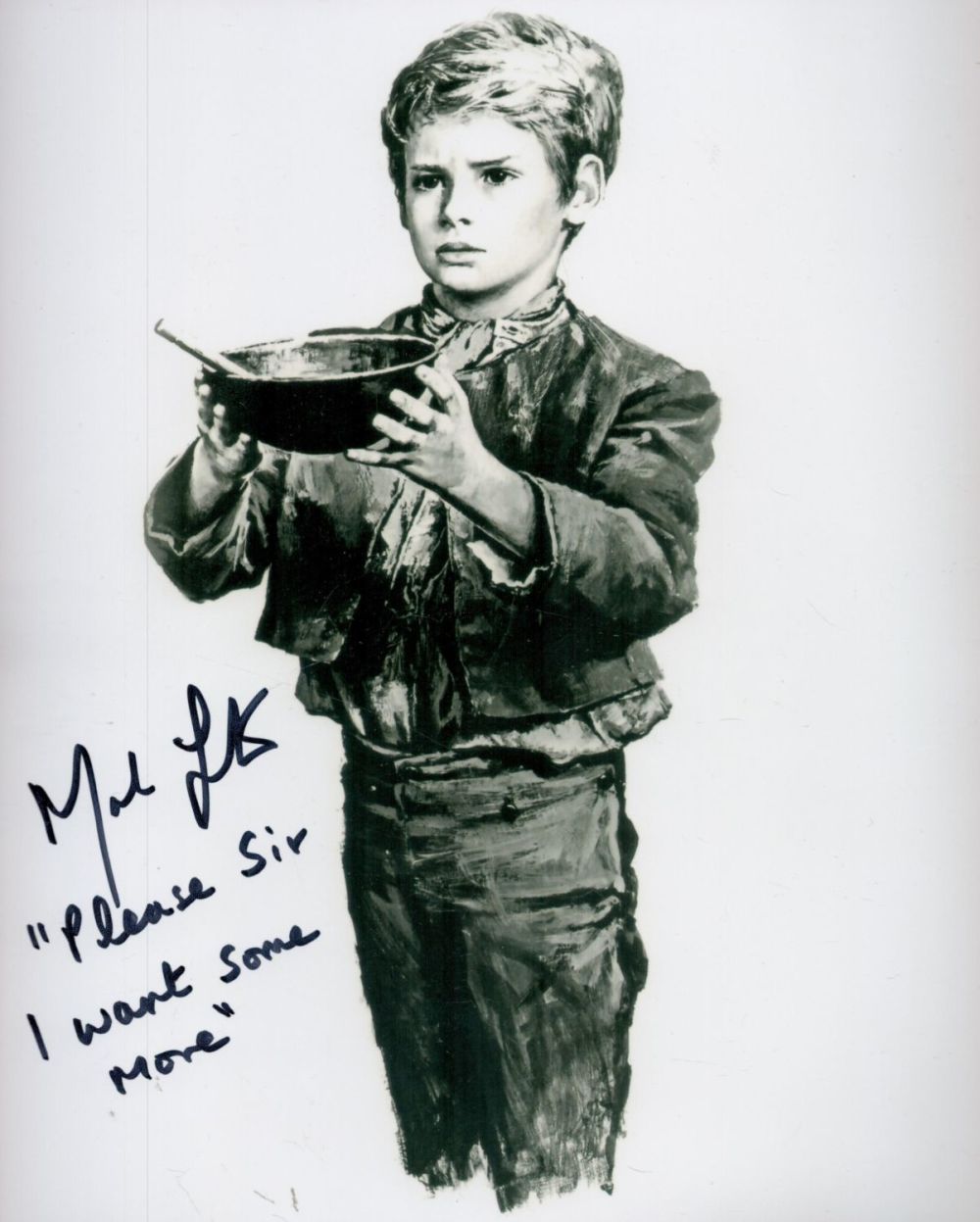 Lot 71: Mark Lester Oliver signed 10 x 8 inch...
