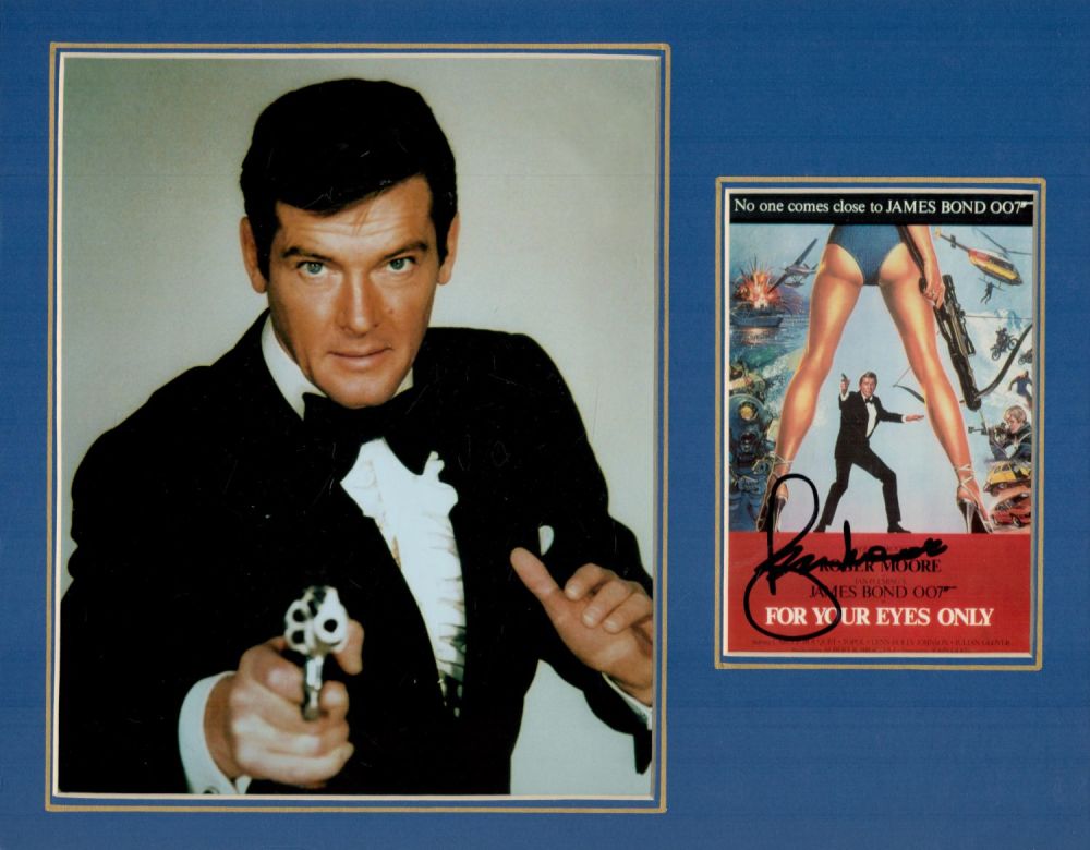 Lot 121: ROGER MOORE (1927-2017) signed 'For Your Eyes Only'...