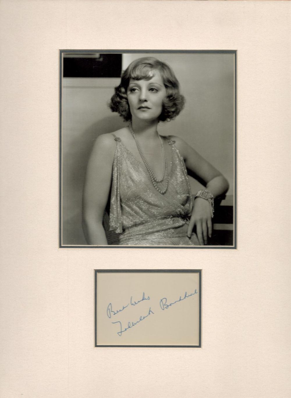 Lot 124: TALLULAH BANKHEAD (1902-1968) Actress signed vintage page with...