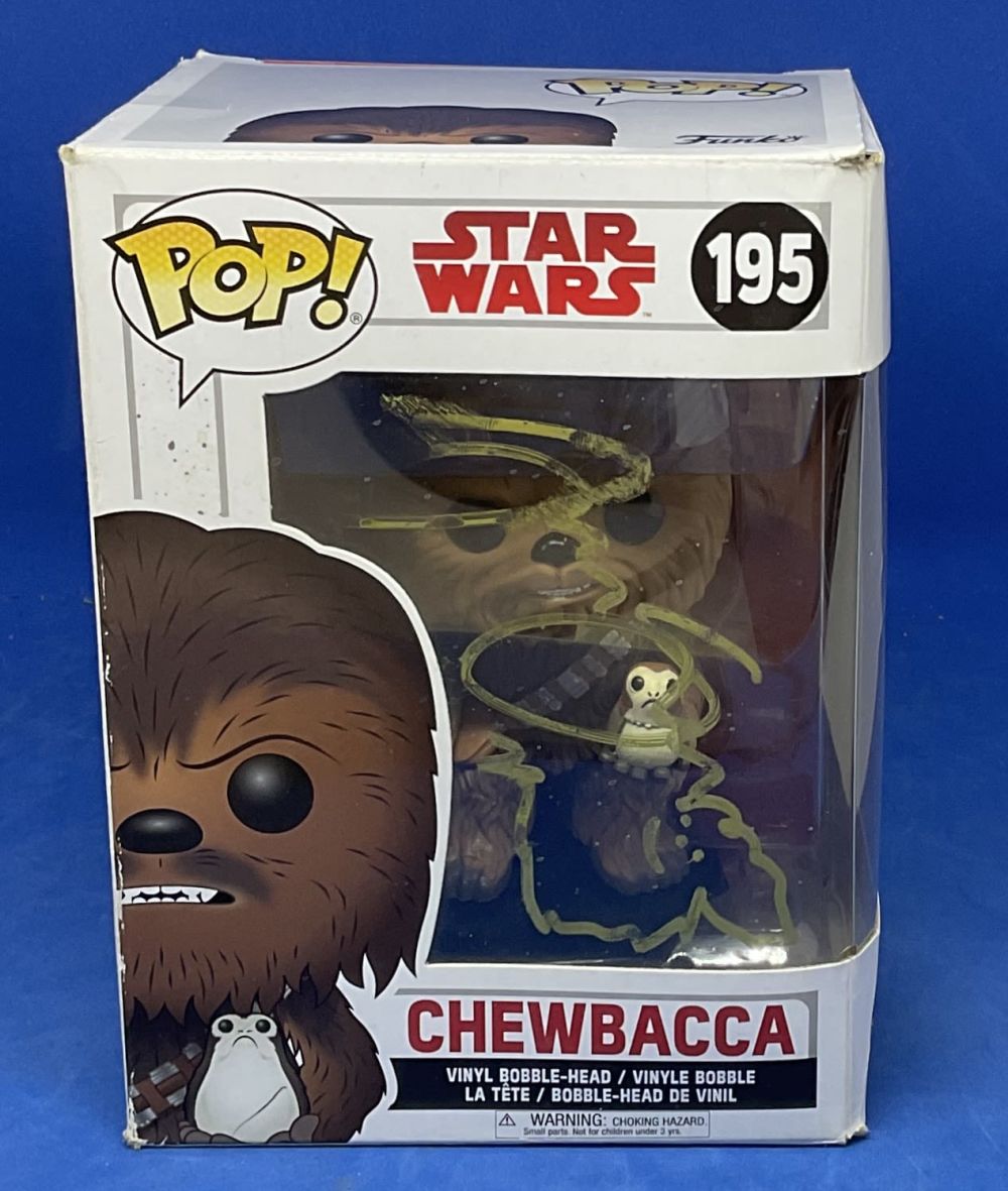 Lot 168: Joonas Suotamo signed Chewbacca Star Wars Vinyl Bobble...