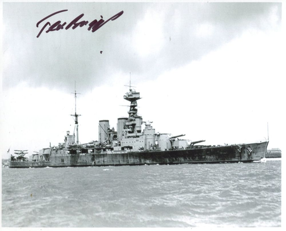 Lot 185: HMS Hood. 8x10 inch photo hand signed by...