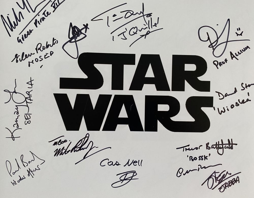 Lot 201: Star Wars 14x11 photo signed by THIRTEEN actors...