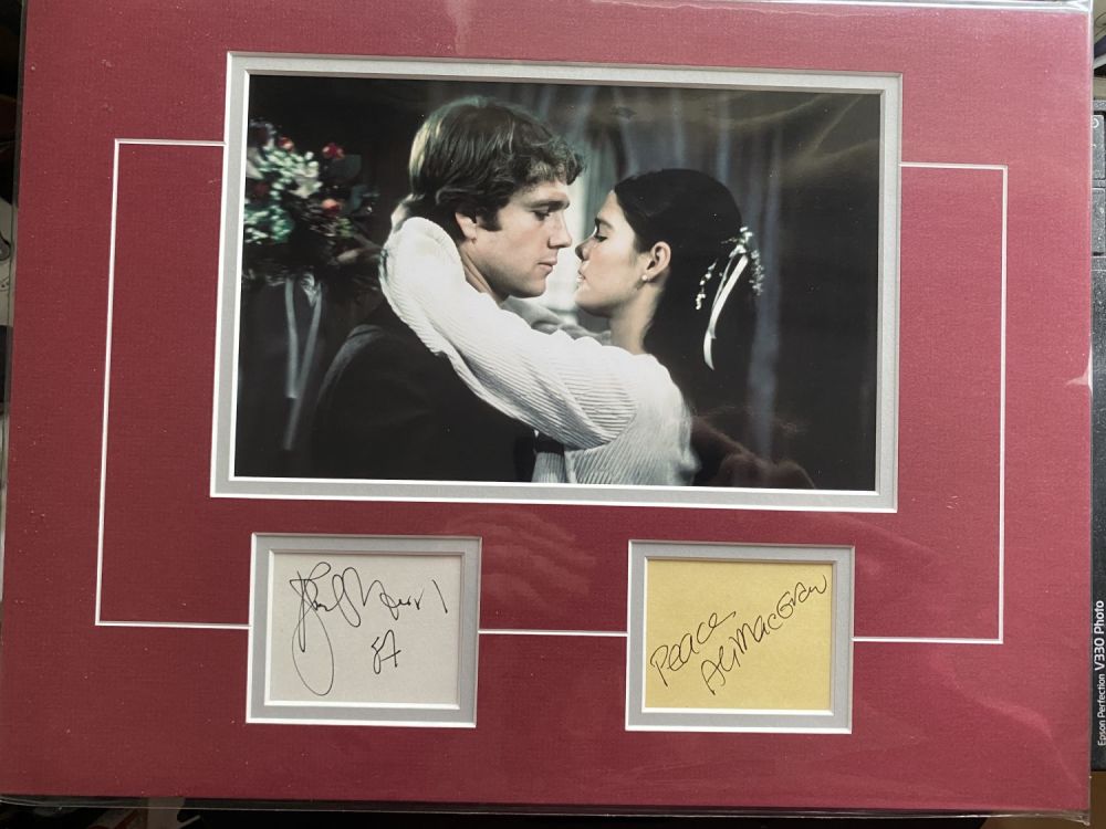 Lot 205: Love Story 14x11 inch professionally double mounted display...