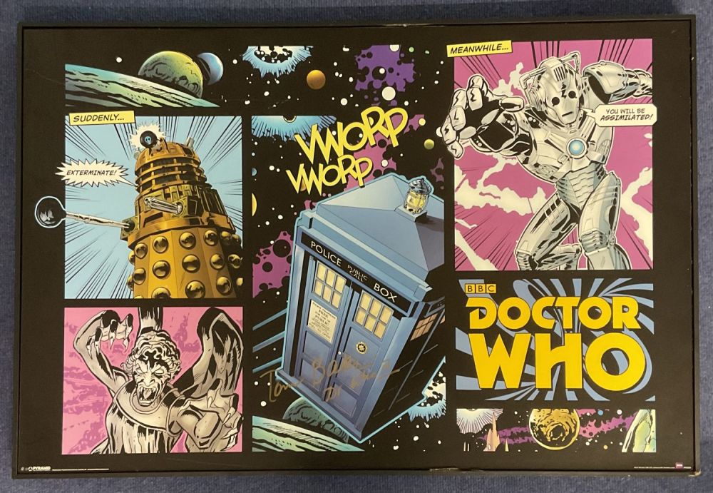 Lot 208: Tom Baker signed 36x25 mounted DR Who Picture...