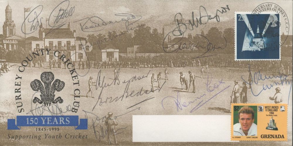 Lot 128: Cricket 13 VIPs Signed Surrey CCC 150 Years...