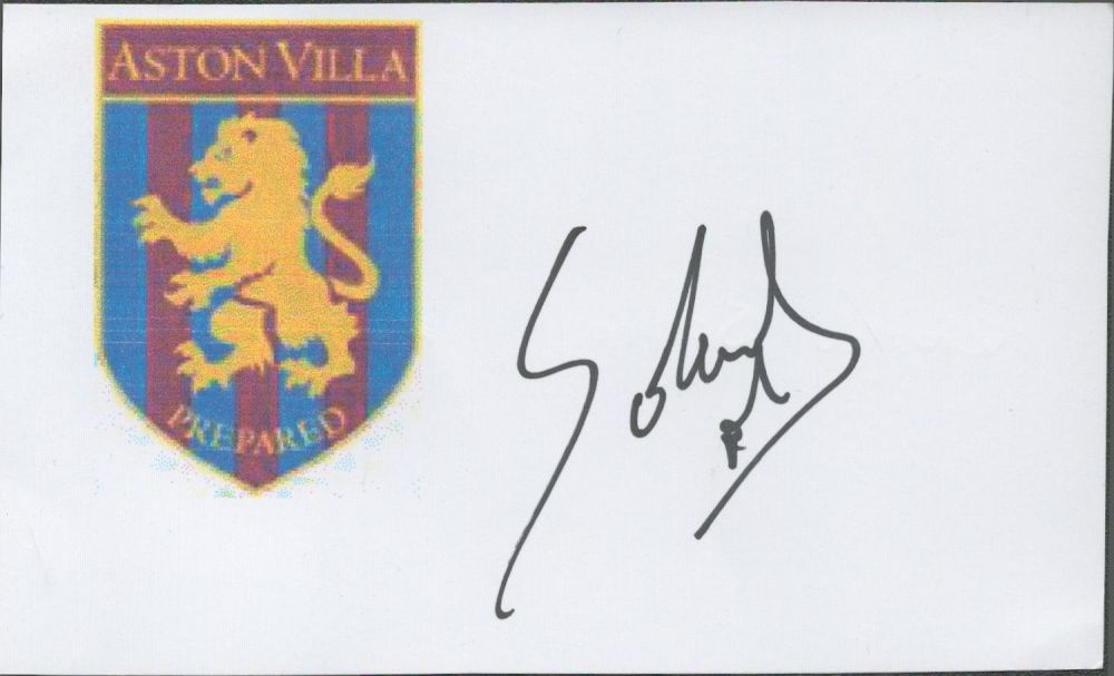 Lot 152: Nolberto Solano signed 6x4 white Aston Villa card....