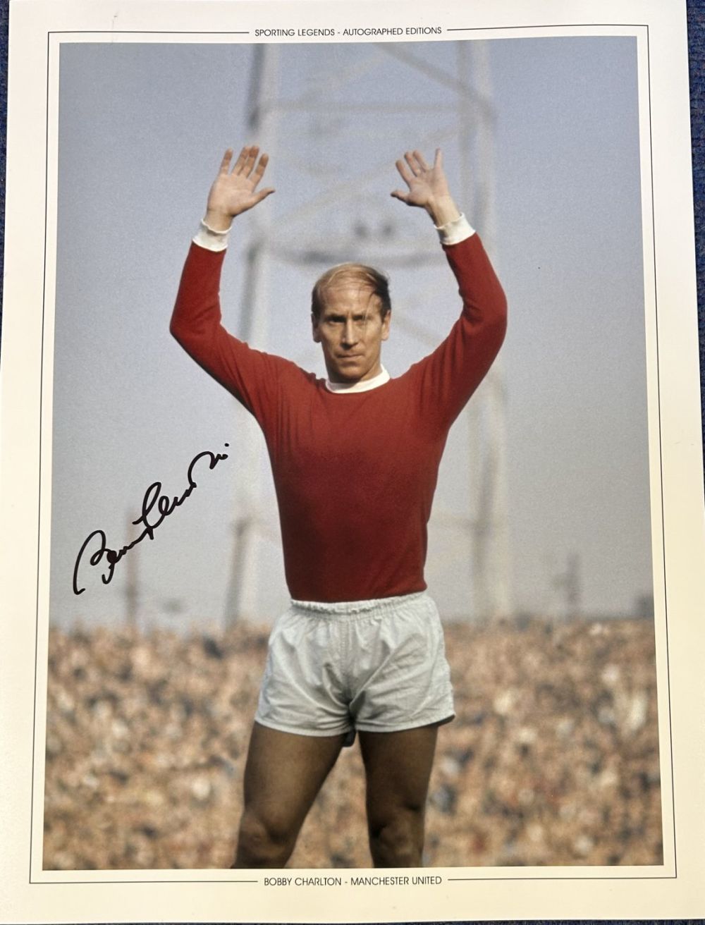 Lot 159: Football Bobby Charlton signed 16x12 Sporting Legends colour...