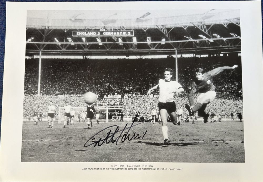 Lot 177: Football Geoff Hurst signed 16x12 They Think Its...