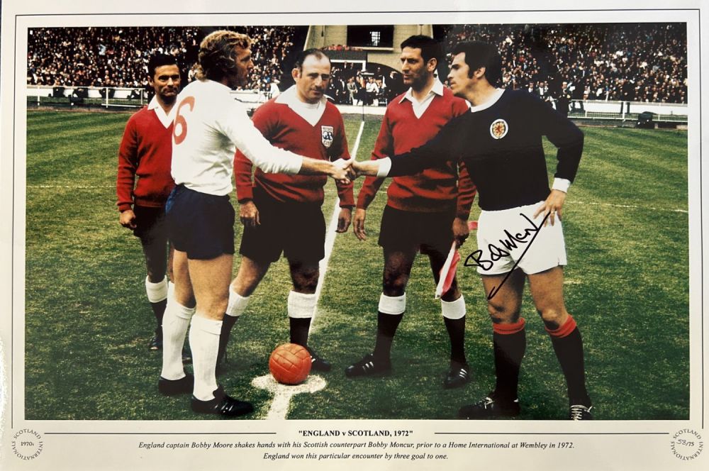Lot 178: Football Bobby Moncur signed 16x12 England v Scotland...