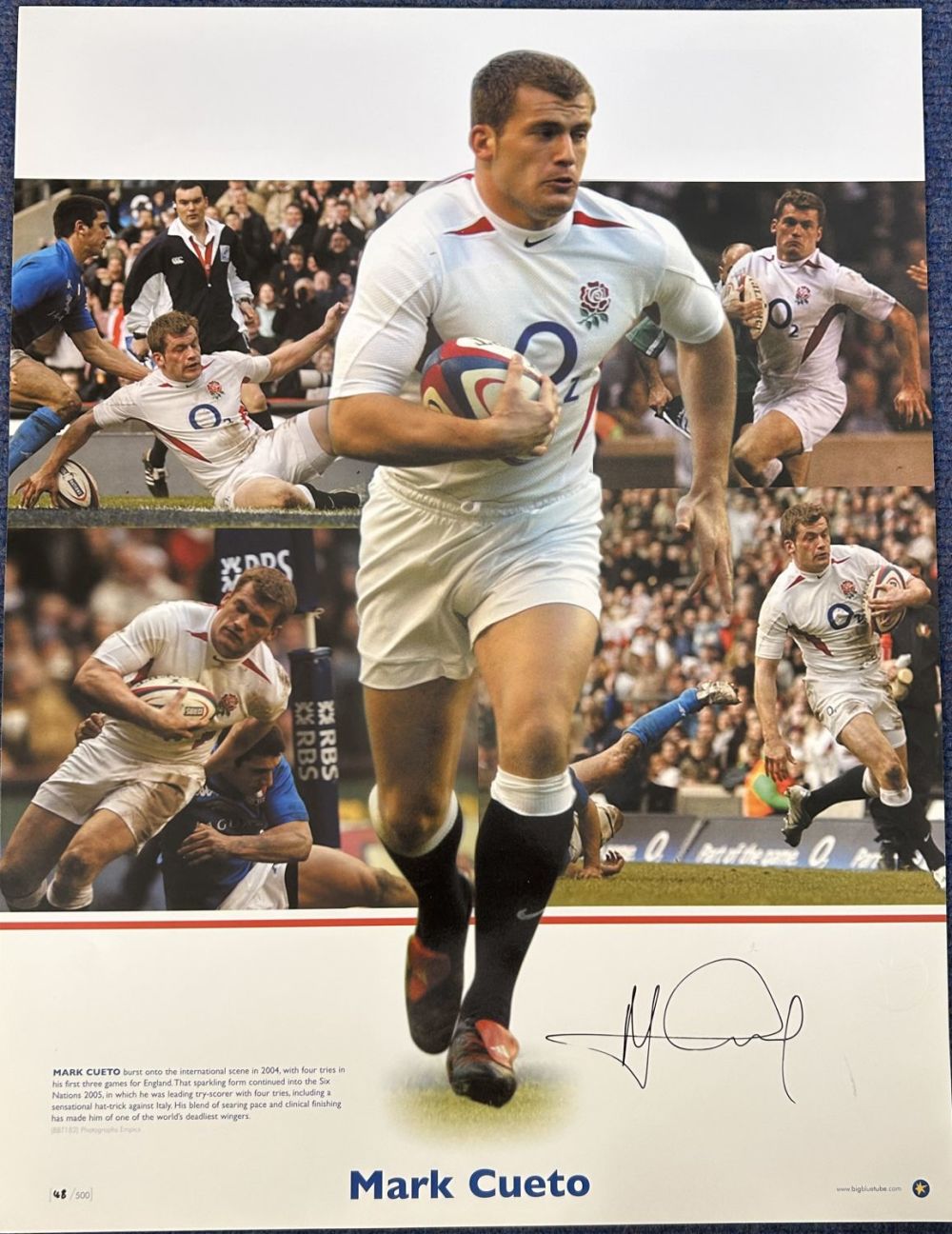 Lot 183: Rugby Union Mark Cueto signed Big Blue Tube...