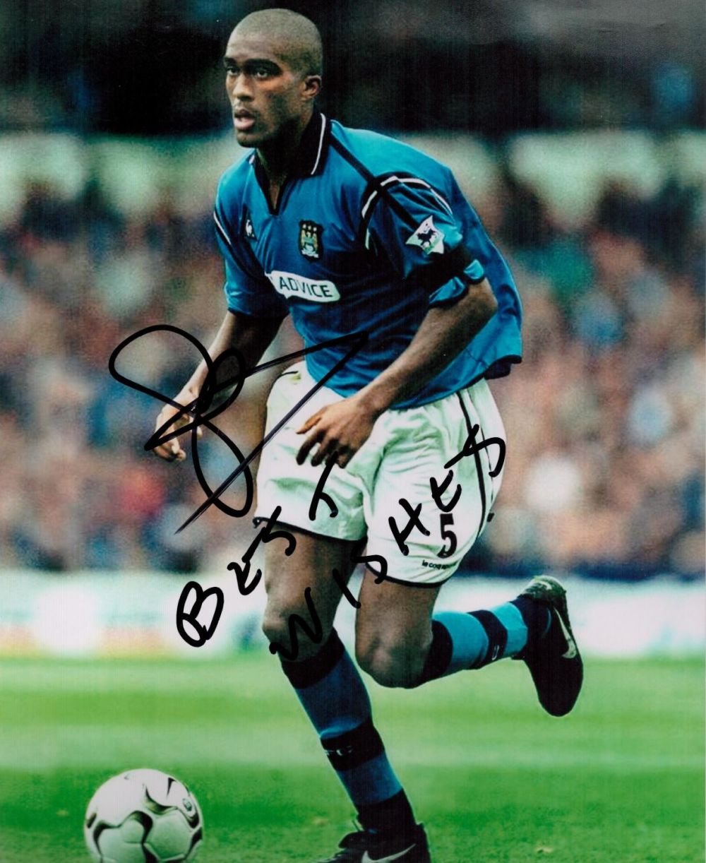 Lot 190: Football Sylvain Distin signed Manchester City 12x8 colour...