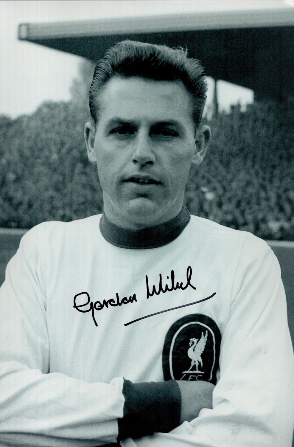 Lot 205: Football Gordon Milne signed Liverpool 12x8 vintage black...