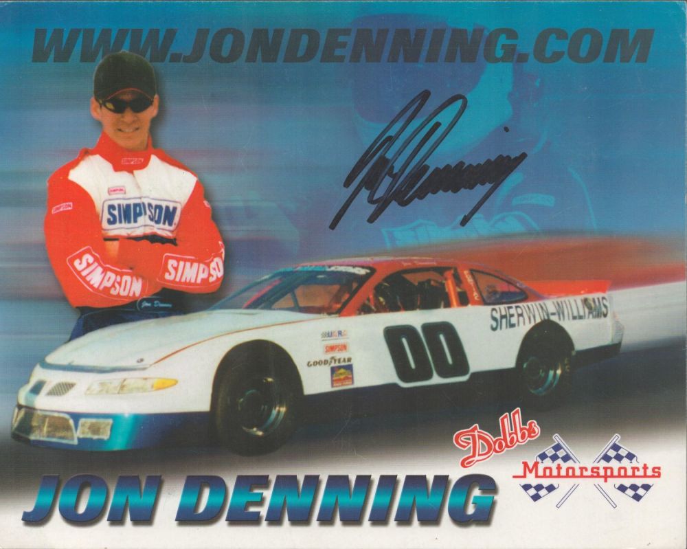 Lot 239: Nascar Jon Denning signed 10x8 colour promo photo....
