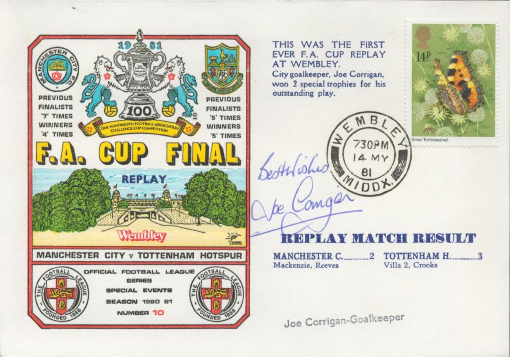 Lot 287: Football Joe Corrigan Signed FA Cup Replay Official...