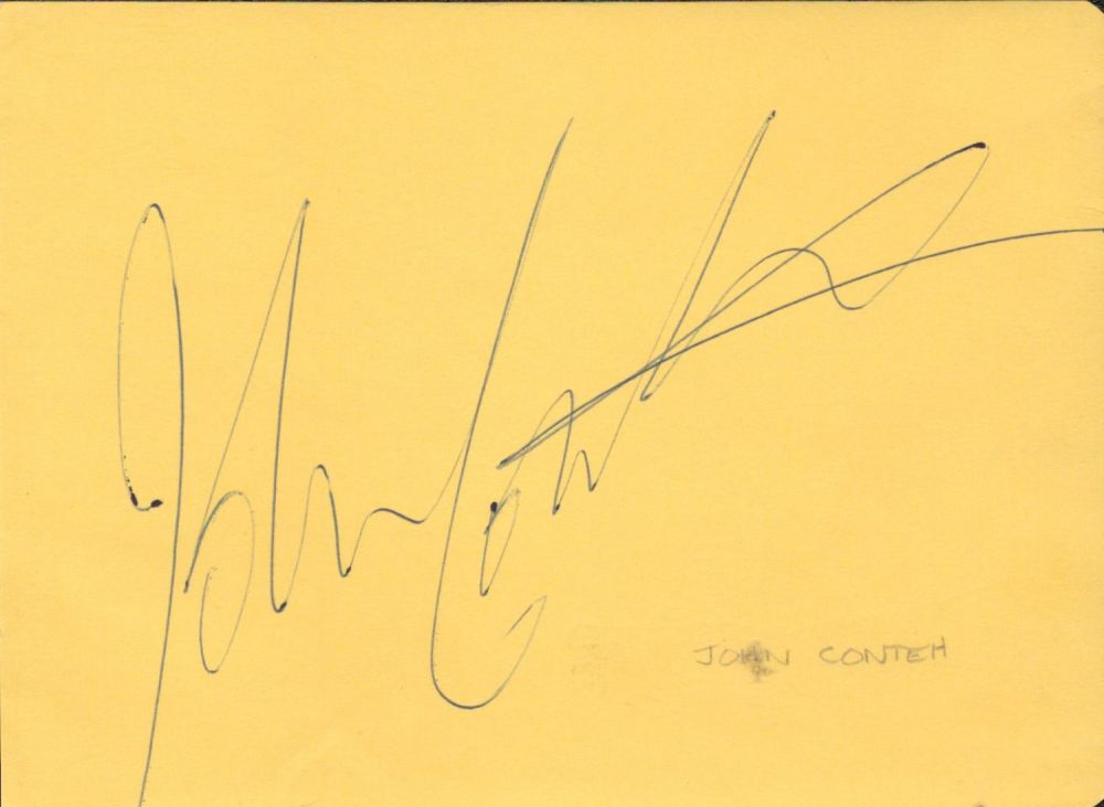 Lot 336: Boxer John Conteh signed autograph album page. Good...