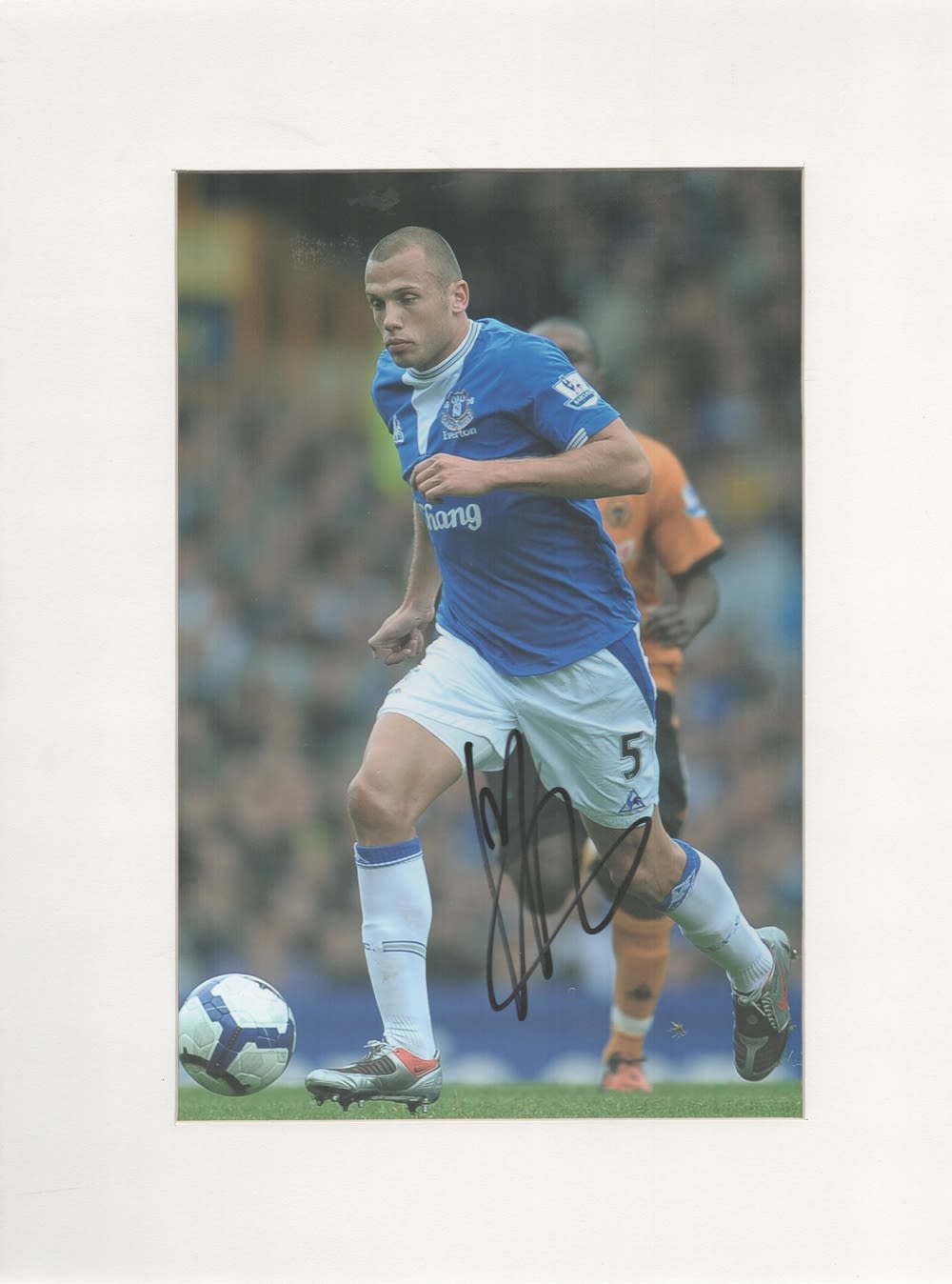Lot 360: Football John Heitinga signed 16x12 Everton mounted colour...