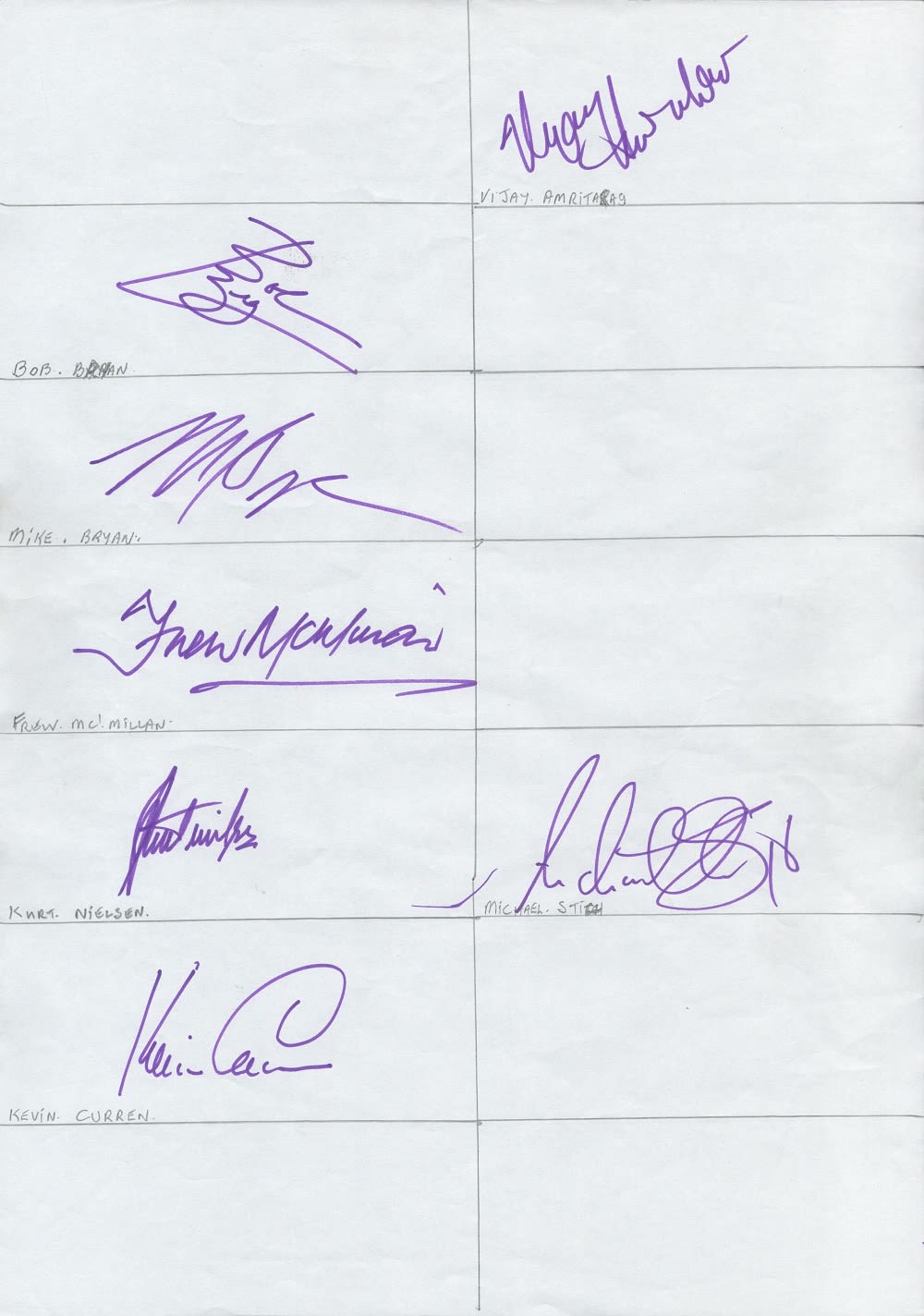 Lot 376: Superb Collection of 7 Male Tennis Stars Autograph...