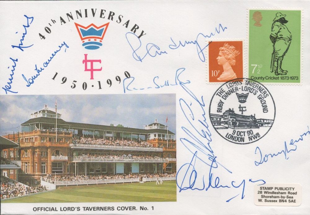 Lot 435: Cricket Lords Taverners 40th Anniversary 19501990 multi signed...