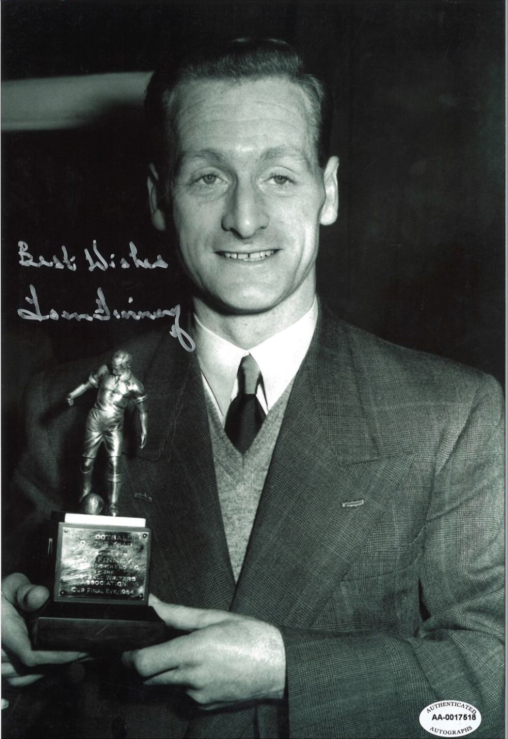 Lot 467: Tom Finney Preston Signed 12x 8 inch football...