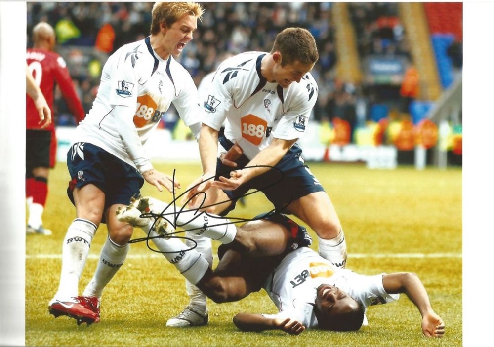 Lot 473: Fabrice Muamba Bolton Signed 12 x 8 inch...