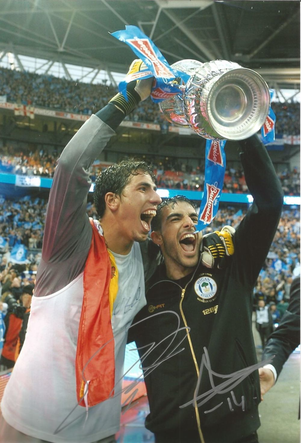 Lot 476: Jordi Gomez and Louis Robles Wigan Signed 12...