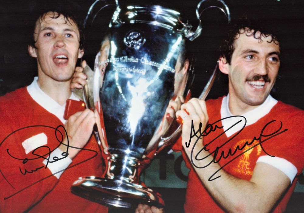 Lot 604: Football Phil Neal and Alan Kennedy signed 16x12...
